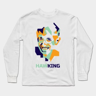 Hawking in WPAP Popart Long Sleeve T-Shirt